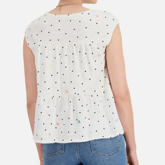 Style & Co Women's Heart Dot print Tiered Tank Top Size Medium NWOT - Picture 3 of 11